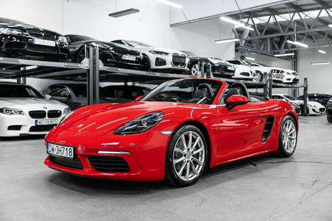 Porsche 718 Boxster 300KM PDK. Guards Red, Wentylacja, BOSE, Pakiet skórzany, PDLS+.