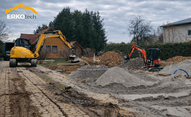 PRACE ZIEMNE koparką: 2,7 i 8t, wozidło wywrotka - transport