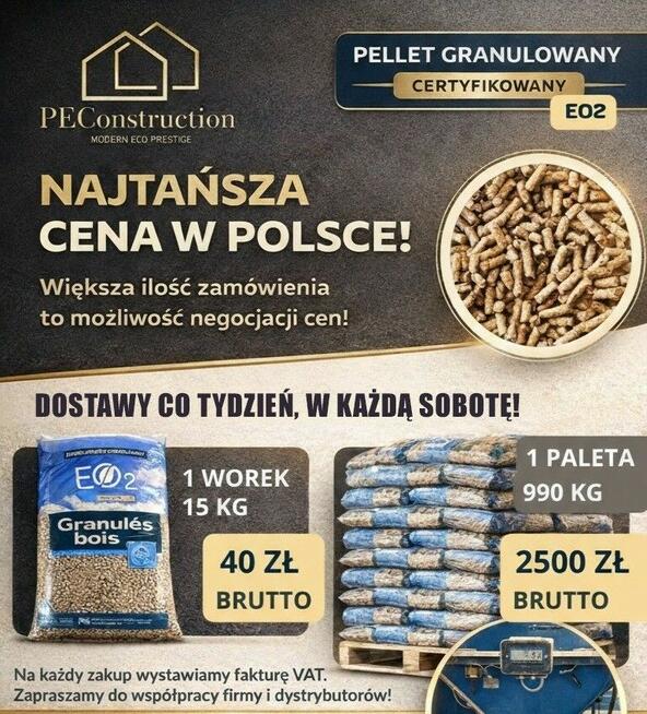 Pellet drzewny - dostawa co 3 dni!