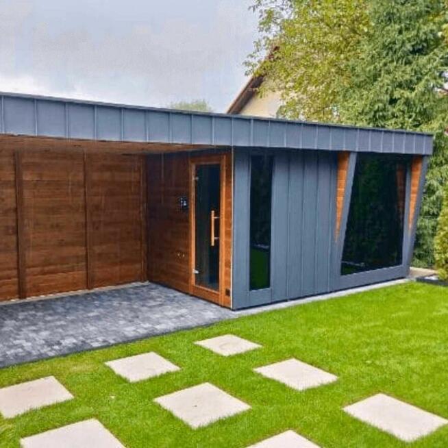 Domek SPA 2,4x10 m Sauna + Jacuzzi + Prysznic + WC