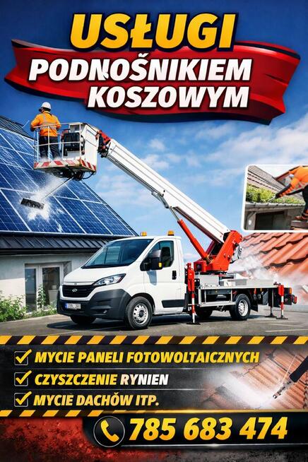 usługi podnośnikiem koszowym