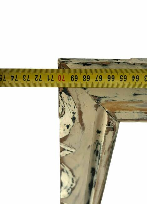 Vintage PRL – masywne rustykalne lustro z litego drewna