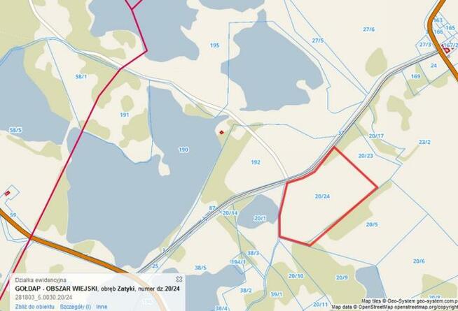 Działka rolno-budowlana Zatyki gm. Gołdap
