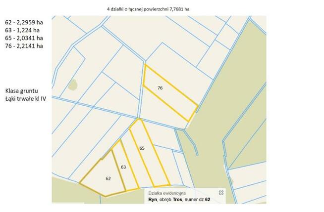 Działka rolna Tros gm. Ryn