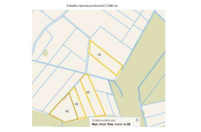 Działka rolna Tros gm. Ryn