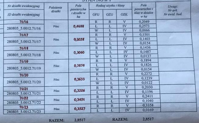 Działka rolno-budowlana Pilec gm. Reszel