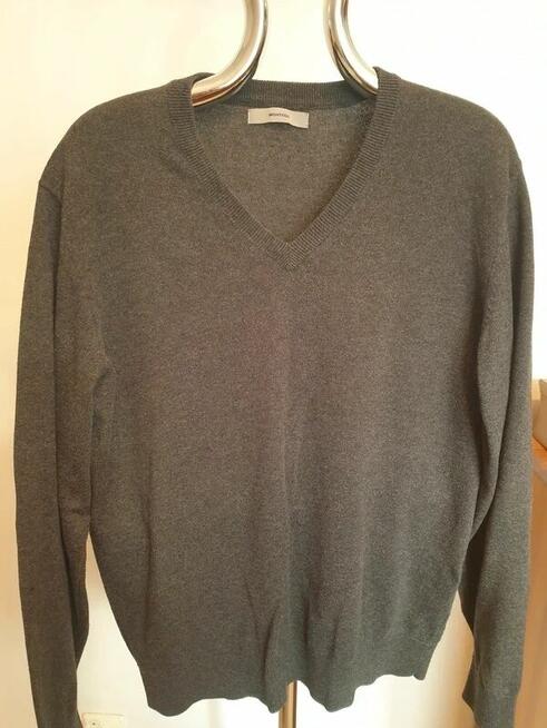 Sweter grafit + czarny w serek L Montego - 2 szt