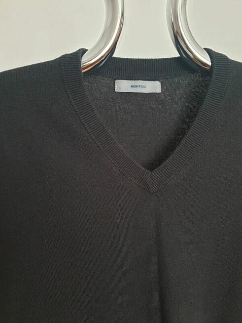 Sweter grafit + czarny w serek L Montego - 2 szt