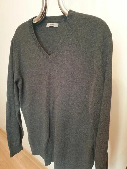 Sweter grafit + czarny w serek L Montego - 2 szt