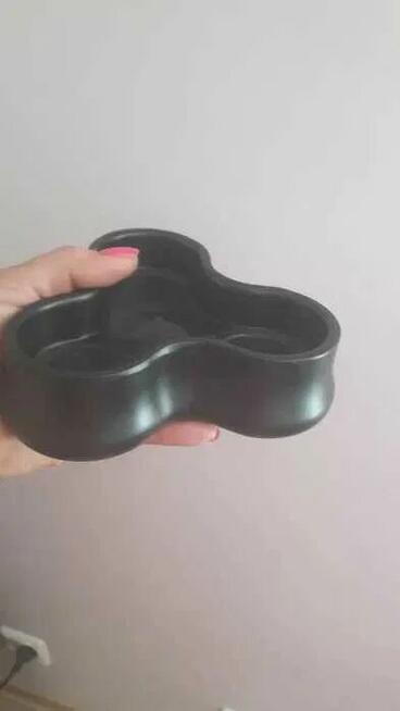 Świecznik potrójny czarny mat na świeczki podgrzewacz tealig