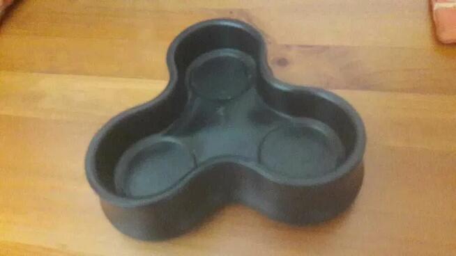 Świecznik potrójny czarny mat na świeczki podgrzewacz tealig