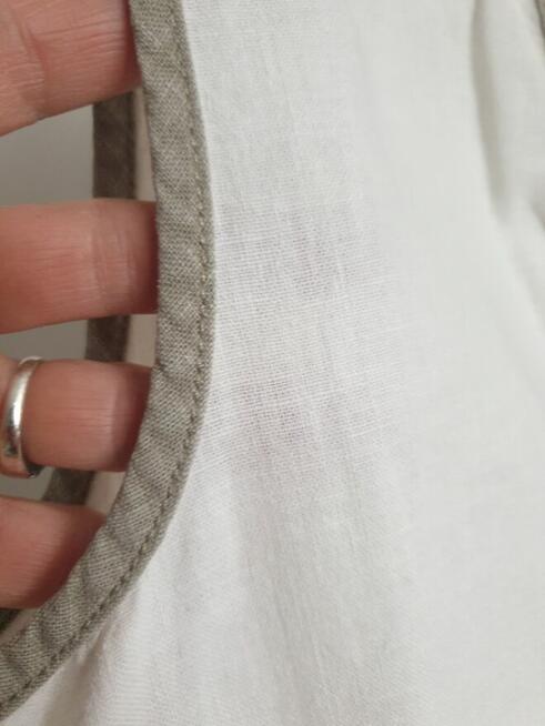 Sukienka letnia szmizjerka M krem khaki len + wiskoza NEXT