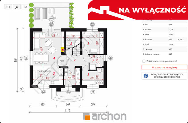 Dom w Lucernie 5, 1200 m2 działka