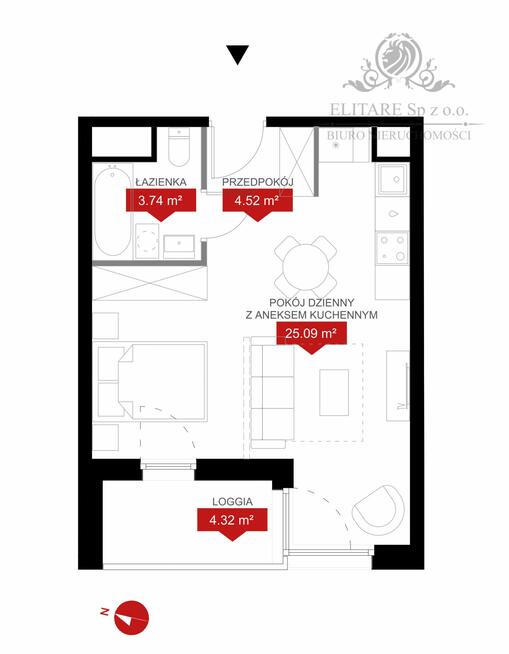 Mieszkanie 33,35m2, loggia, ogrzewanie miejskie/ Kleczków