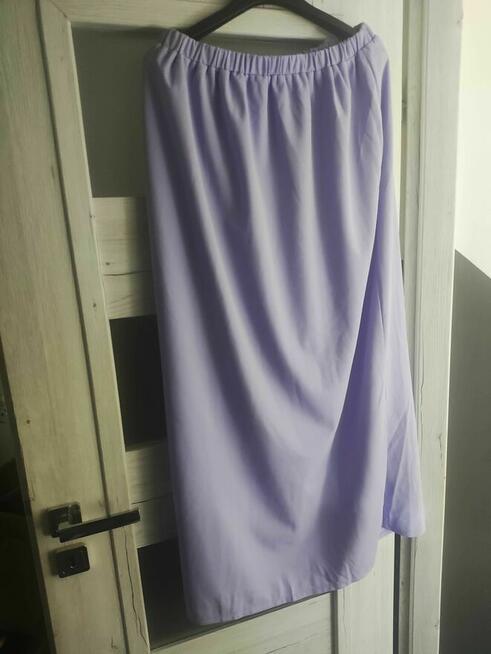 Spódnica Długa maxi trapezowa spódniczka fioletowa Damska