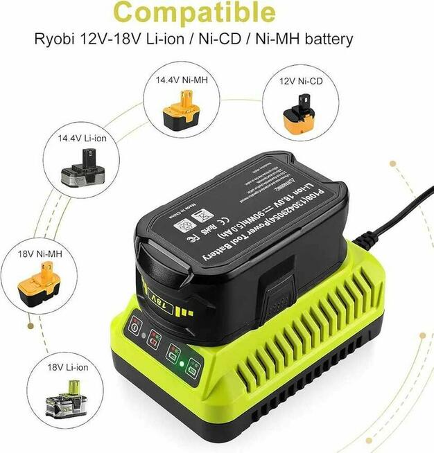 Ładowarka do Baterii Akumulatora P117 do Ryobi ONE+ 12V 18V