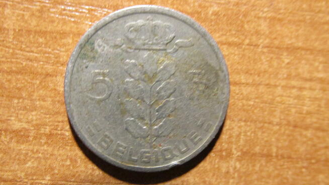 Moneta 5 FR Belgia 1950