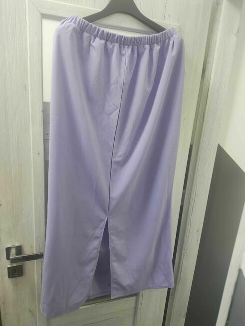 Spódnica Długa maxi trapezowa spódniczka fioletowa Damska