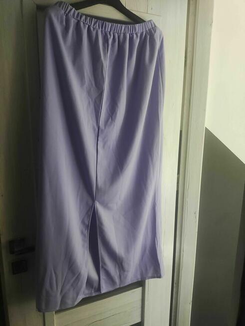 Spódnica Długa maxi trapezowa spódniczka fioletowa Damska