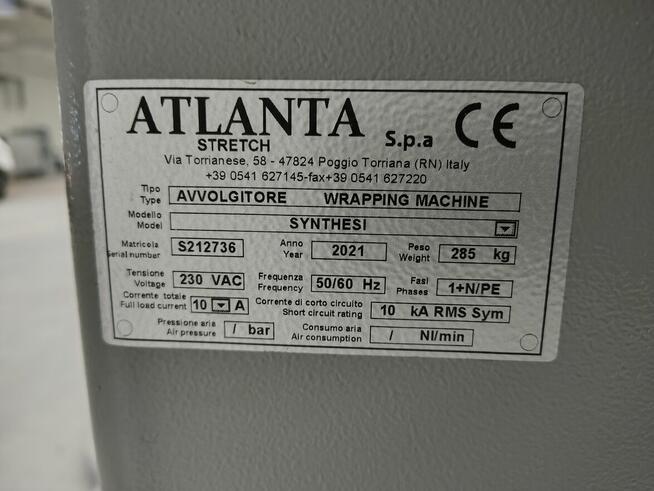 Automatyczna owijarka do palet włoska ATLANTA STRETCH SYNTHE