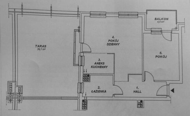 Mieszkanie 2pokojowe z dużym tarasem 39m