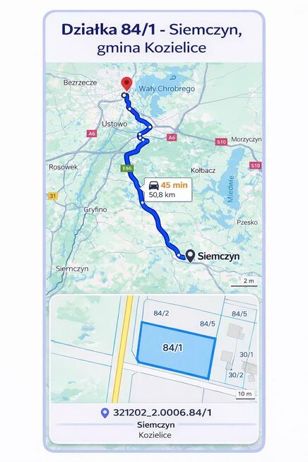 Działka Siemczyn gm. Kozielice