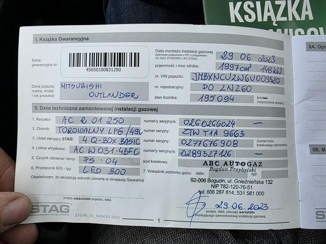 Mitsubishi Outlander 2.0 201ps Benzyna Turbo Klima 4x4 DVD GAZ LPG