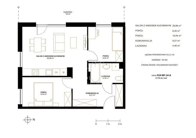Nowe komfortowe mieszkanie 3 pokojowe Rumia Janowo