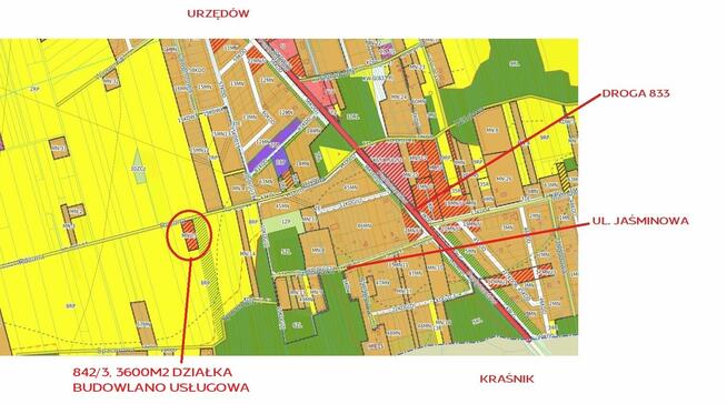 Działka Budowlana - usługowa Urzędów Różana 36 ar
