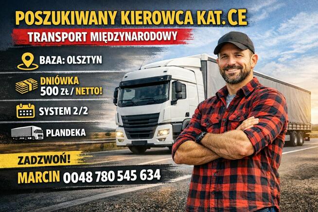 KIEROWCA KAT. CE - 500 ZŁ/NETTO - Olsztyn