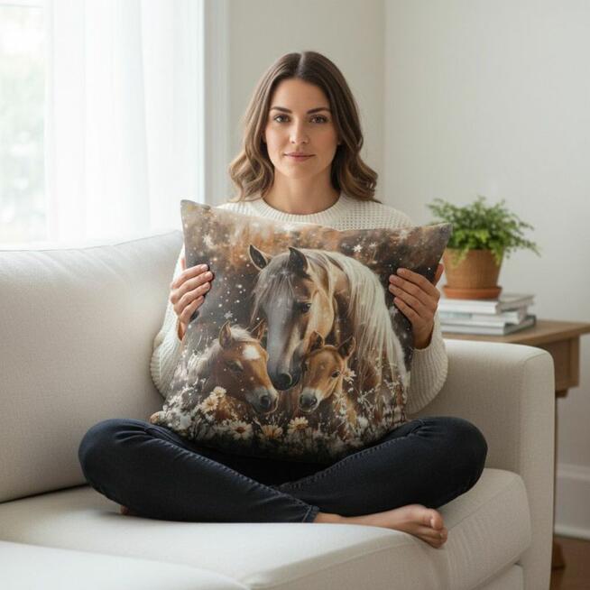 Poduszka Dekoracyjna - Klacz z Źrebakami