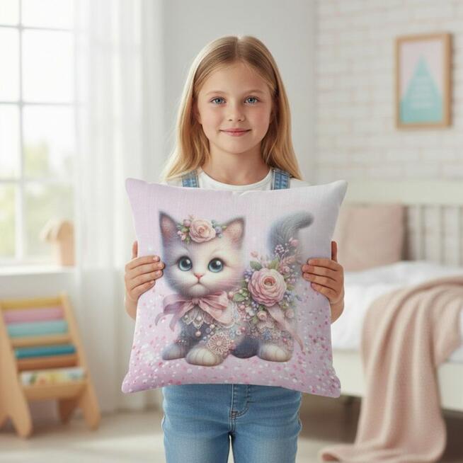 Poduszka Kotek Pastelowy - Poduszka Dekoracyjna