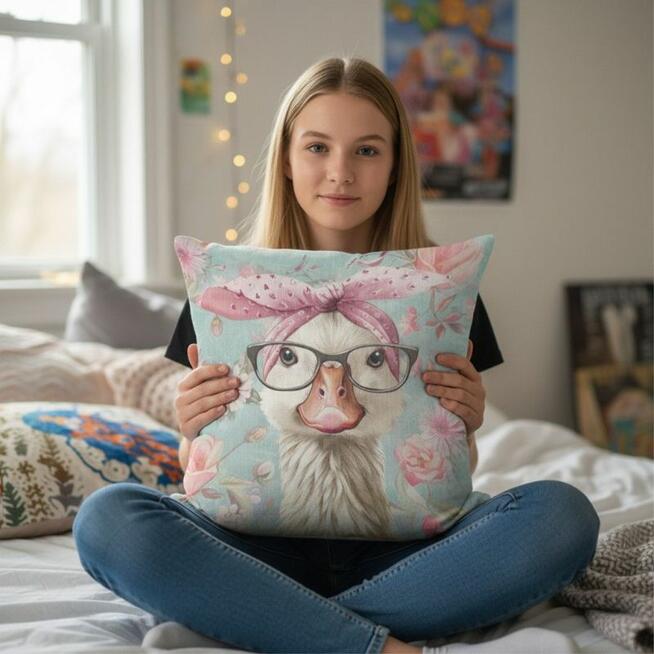 Poduszka Gąska - Ręcznie Wykonana z Mikrofazy i Minky