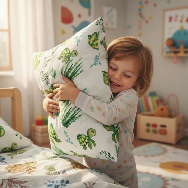 Bawełniana Poszewka Na Poduszkę – Żółwia Przygoda