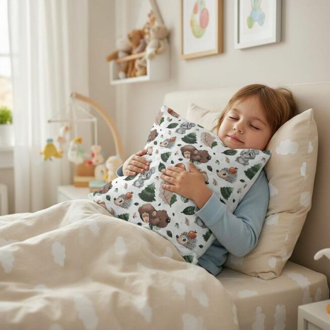 Bawełniana Poszewka Na Poduszkę 50x50 – Jeżyk, Miś i Spółka