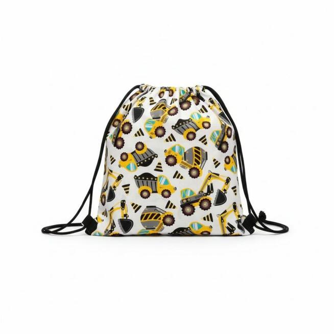 Bawełniany Worek do Przedszkola – Koparki i Wywrotki