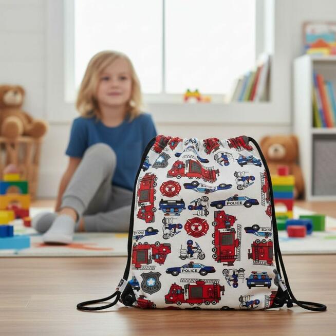 Bawełniany Worek do Przedszkola – Straż Pożarna i Policja