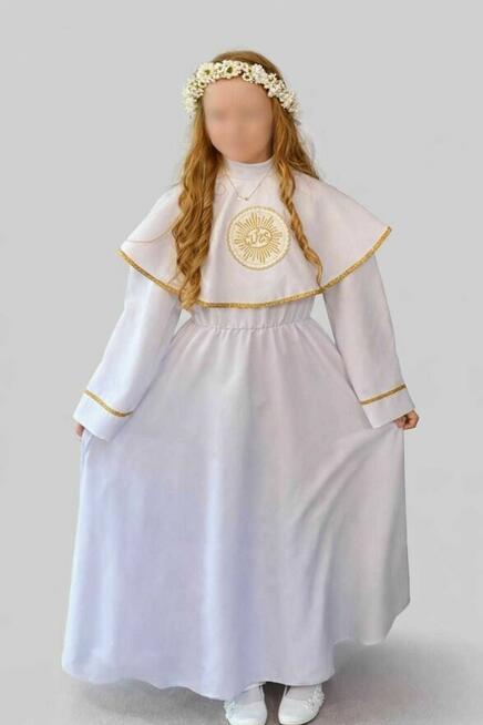 Suknia komunijna dziewczęca biała, stan idealny, komplet