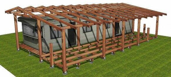 Zadaszenie domku holenderskiego z tarasem.