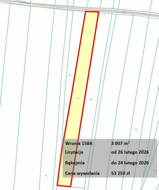 Grunt rolny, uzbrojenie w drodze, licytacja