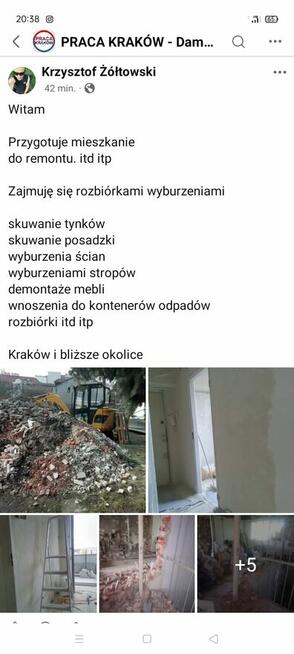 Wyburzenie ścian ,rozbiórka skuwanie itd itp