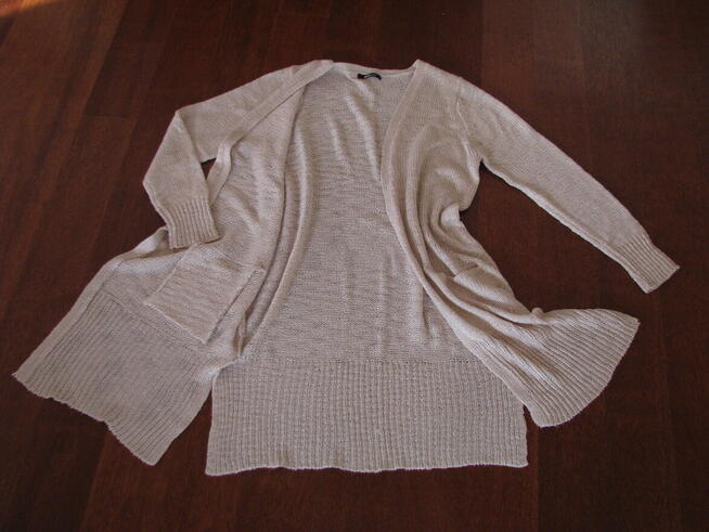 Kardigan blezer tunika narzutka długi sweter kieszenie XL