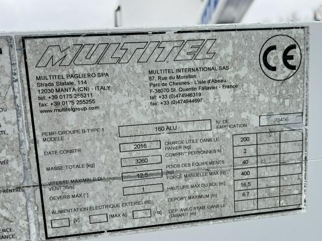 Nissan Cabstar Podnośnik Koszowy 16.5m Multitel 160 ALU Zwyżka UDT Wumag GSR P7