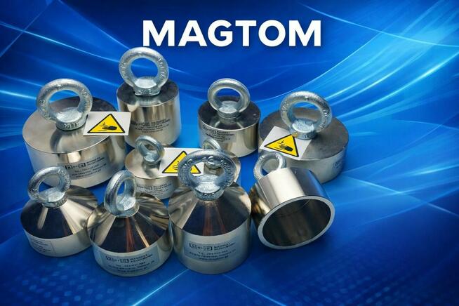 Magnes neodymowy do poszukiwań 65x40 N45 250KG 360 stopi