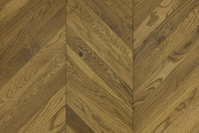Podłoga drewniana warstwowa DĄB ZŁOTA JESIEŃ CHEVRON JODŁA F