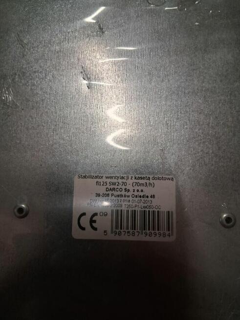 Stabilizator wentylacji z kasetą dolotową fi 125