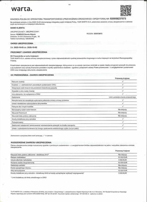 Usługi Transportowe