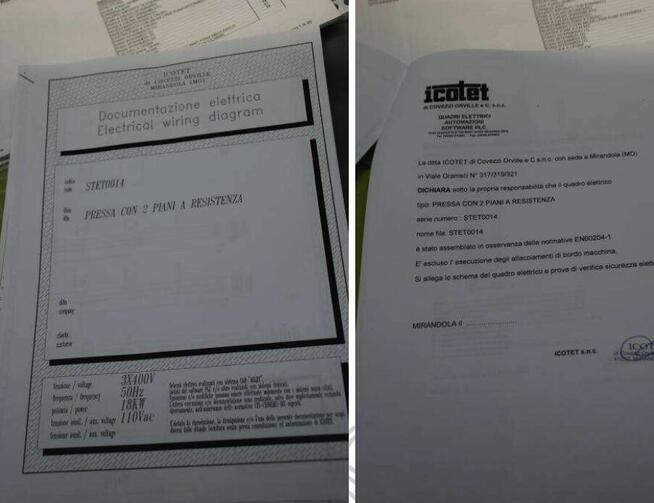 Półkowa prasa hydrauliczna ICOTET CON 2