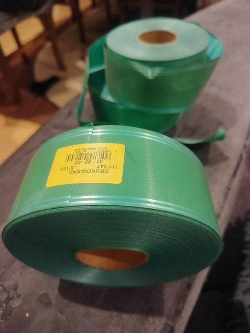 Taśma/wstążka florystyczna zielona do kwiatów i wiązanek 7,5