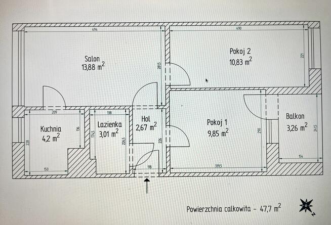 Lublin Tatary 3 pokoje 47 m2